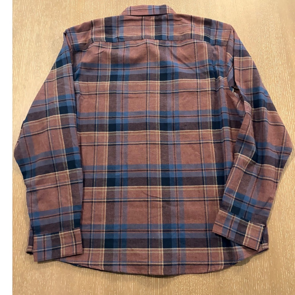 Wrangler Mens XL Plaid Flannel Shirt Brown Blue Button Front NWT - Picture 2 of 6